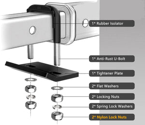 Hitch Receiver Stabilizer Anti Rattle 1.25" - 2" Hitch With Hardware 2″ Trailer Lock Down Hitch