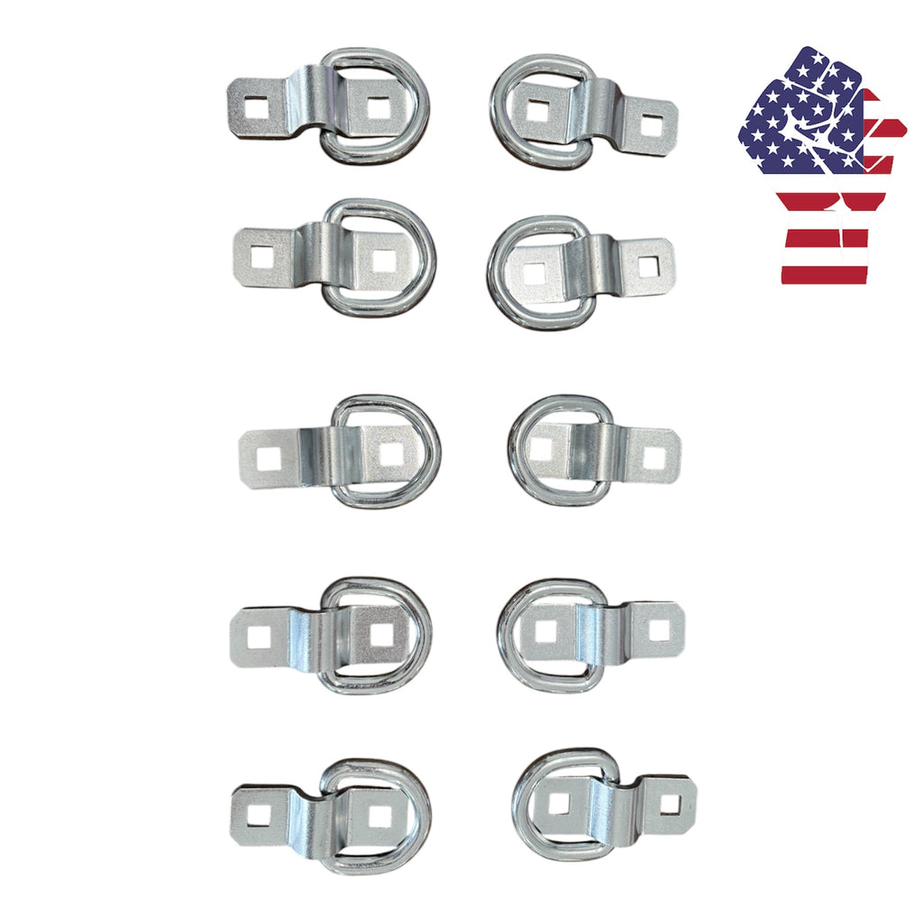 3/8" D Ring Tie-Down 10-Pack Heavy Duty Strap Anchor Truck Trailer USA Company (free shipping)